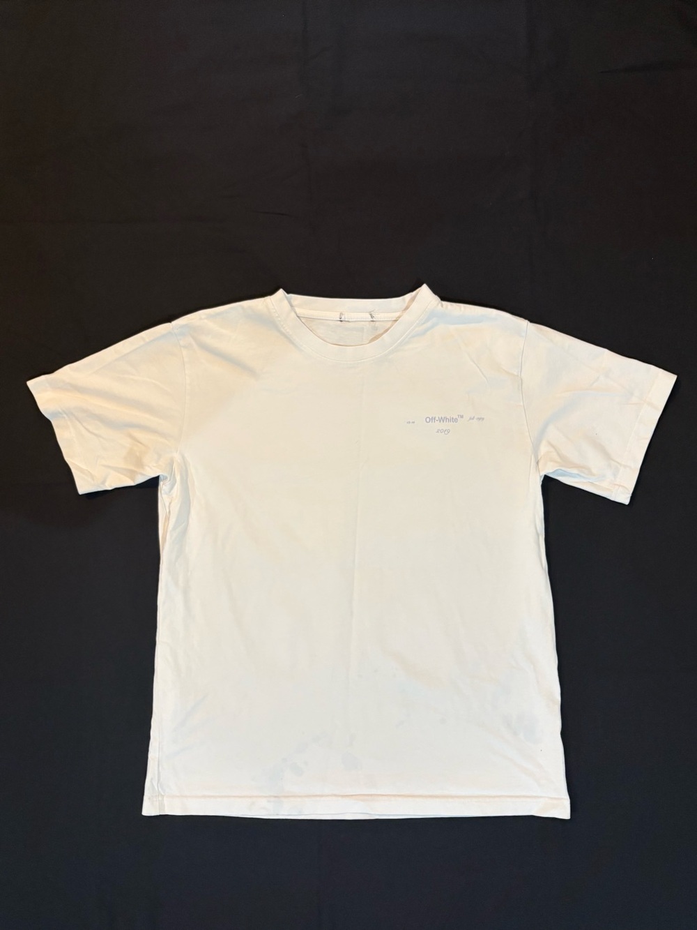 Off-White Men's Cream Logo Short Sleeve Tee